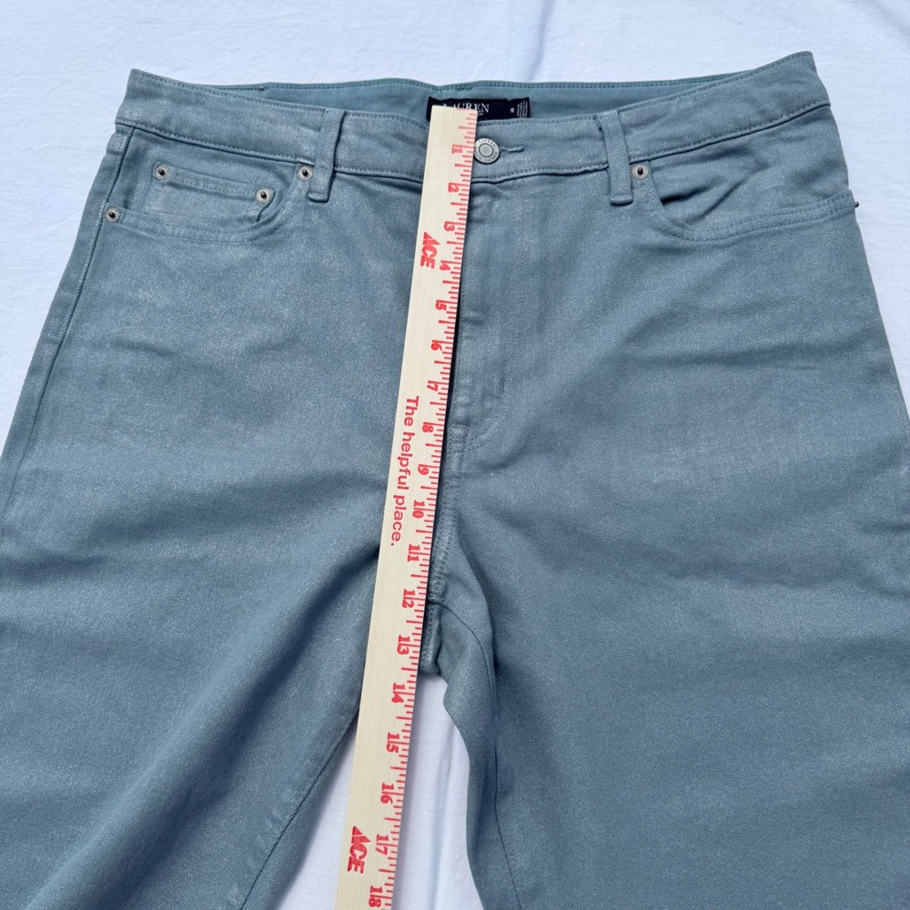 Lauren Ralph Lauren LRL Jeans Womens 16 Blue Coated Skinny Stretch Denim - Picture 6 of 7